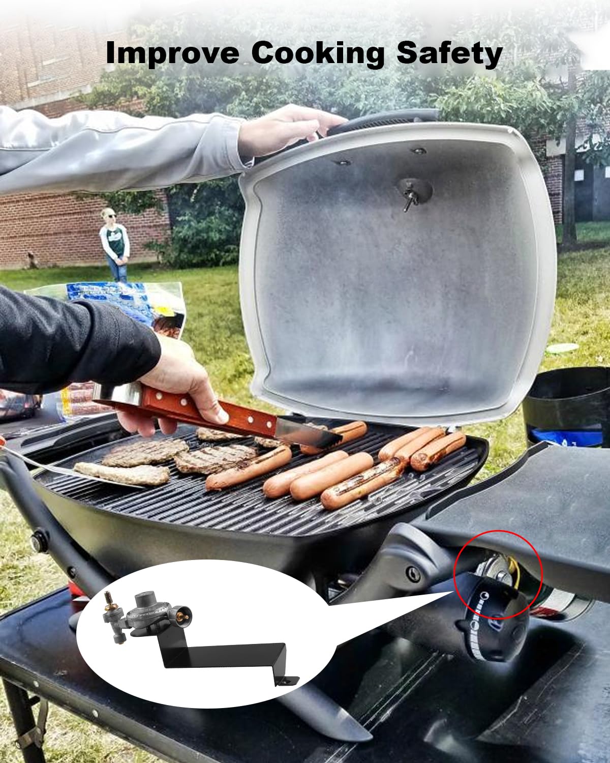 80476 Régulateur de soupape de barbecue à gaz pour Weber Q2000 Q2200 Q200 Q220 Modèle 394001 396000 396001 396002 566001 566002 566801 567798, 567798 66002 396002 54060001 566001 remplace 64865