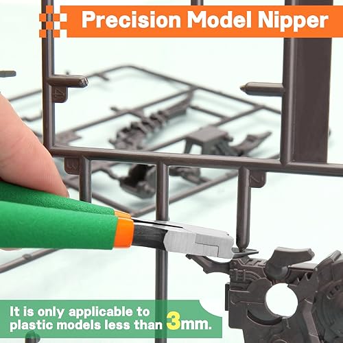 Miniatura 3 de SPEEDWOX Pinza de una sola hoja para la construcción de modelos Cortador lateral puntiagudo con borde único ultrafino y cubierta de cuero Modelos de