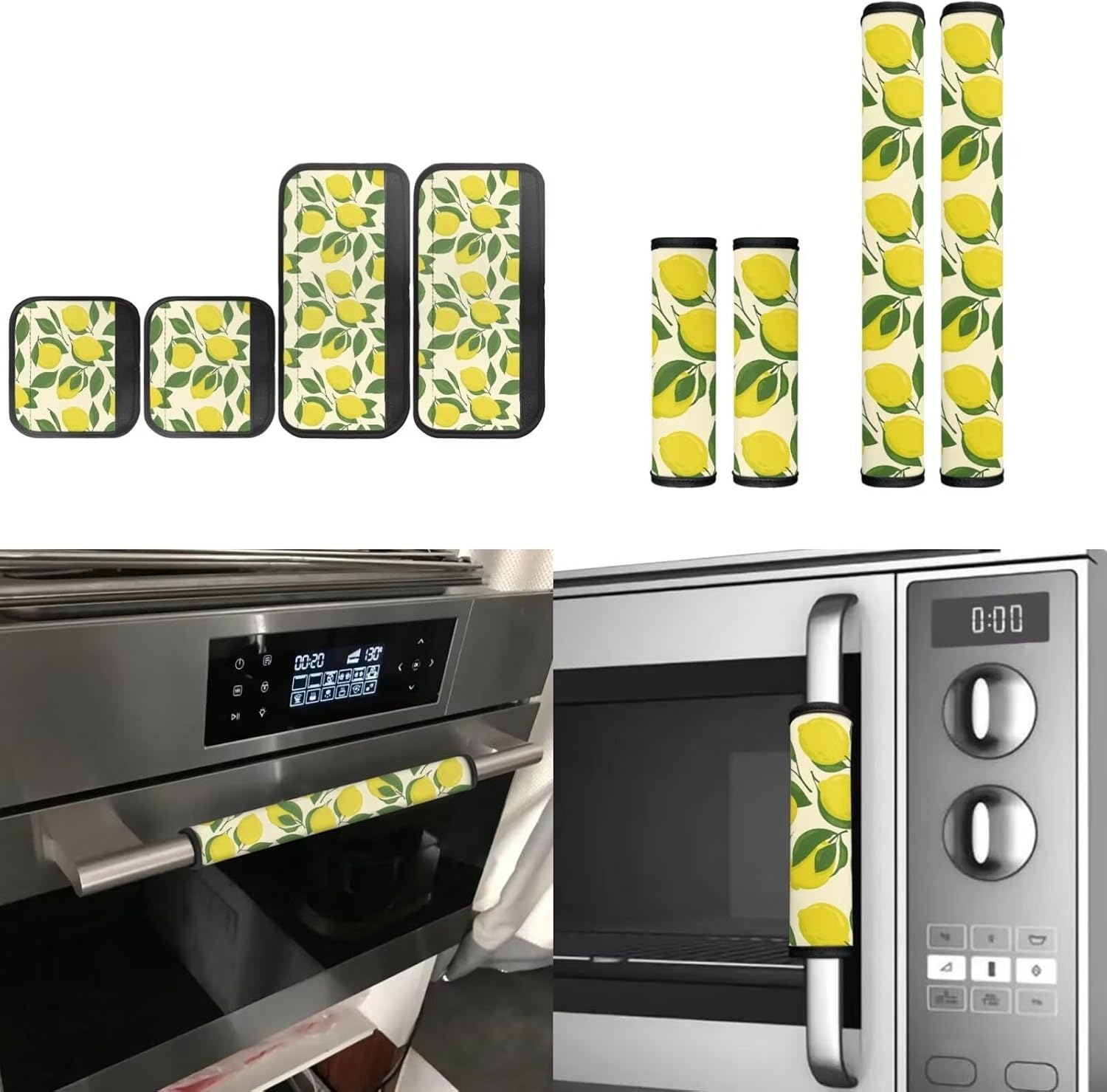 Lemon Refrigerator Door Handle Cover Dishwater Handle Cover Microwave Oven Kitchen Appliance Handle Covers for Party Casual Home Thanksgiving Party Decor 6 Pieces