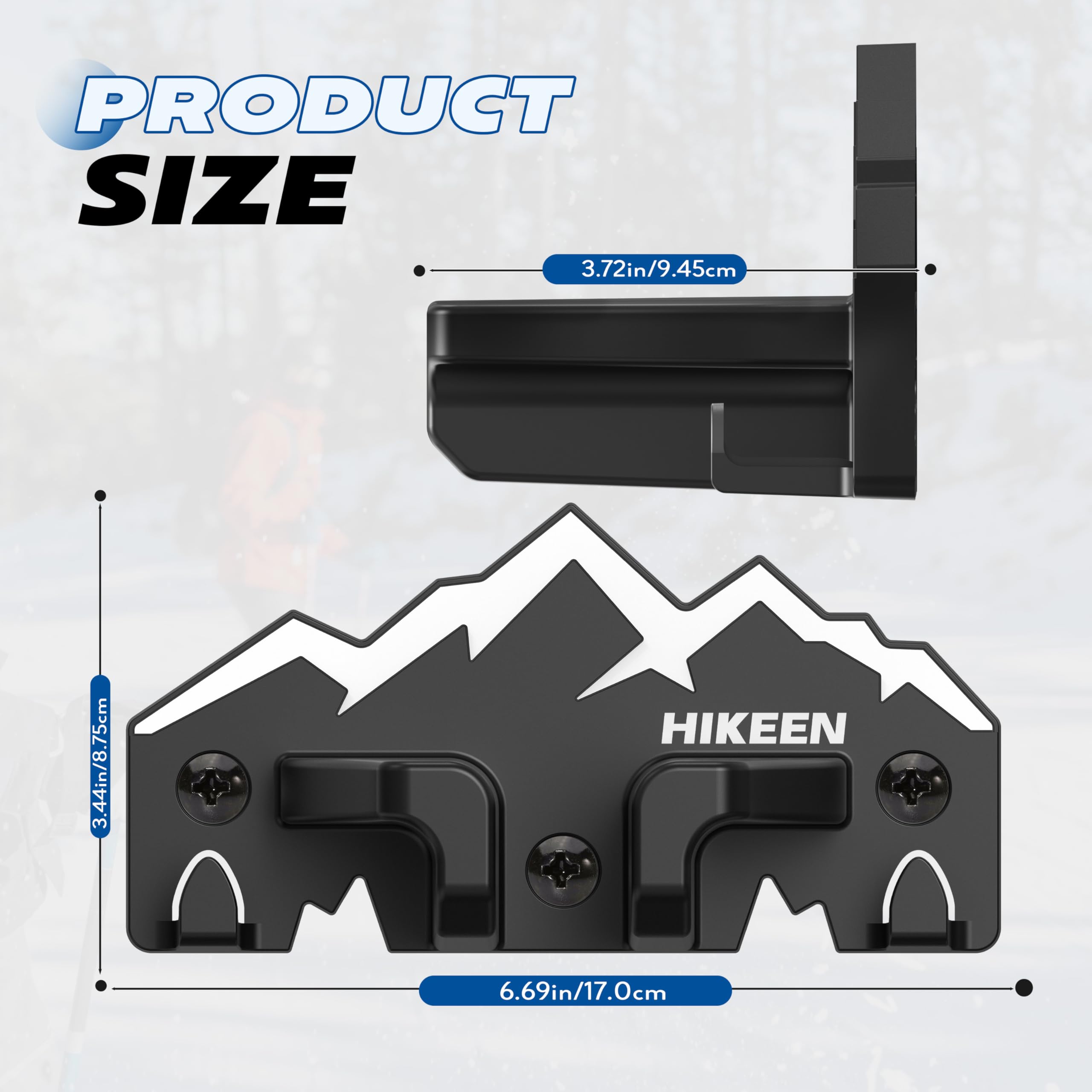 BOOSTEADY Support Mural pour Ski et Snowboard, 2/4PCS Porte-Skis pour Garage, Rangement Durable