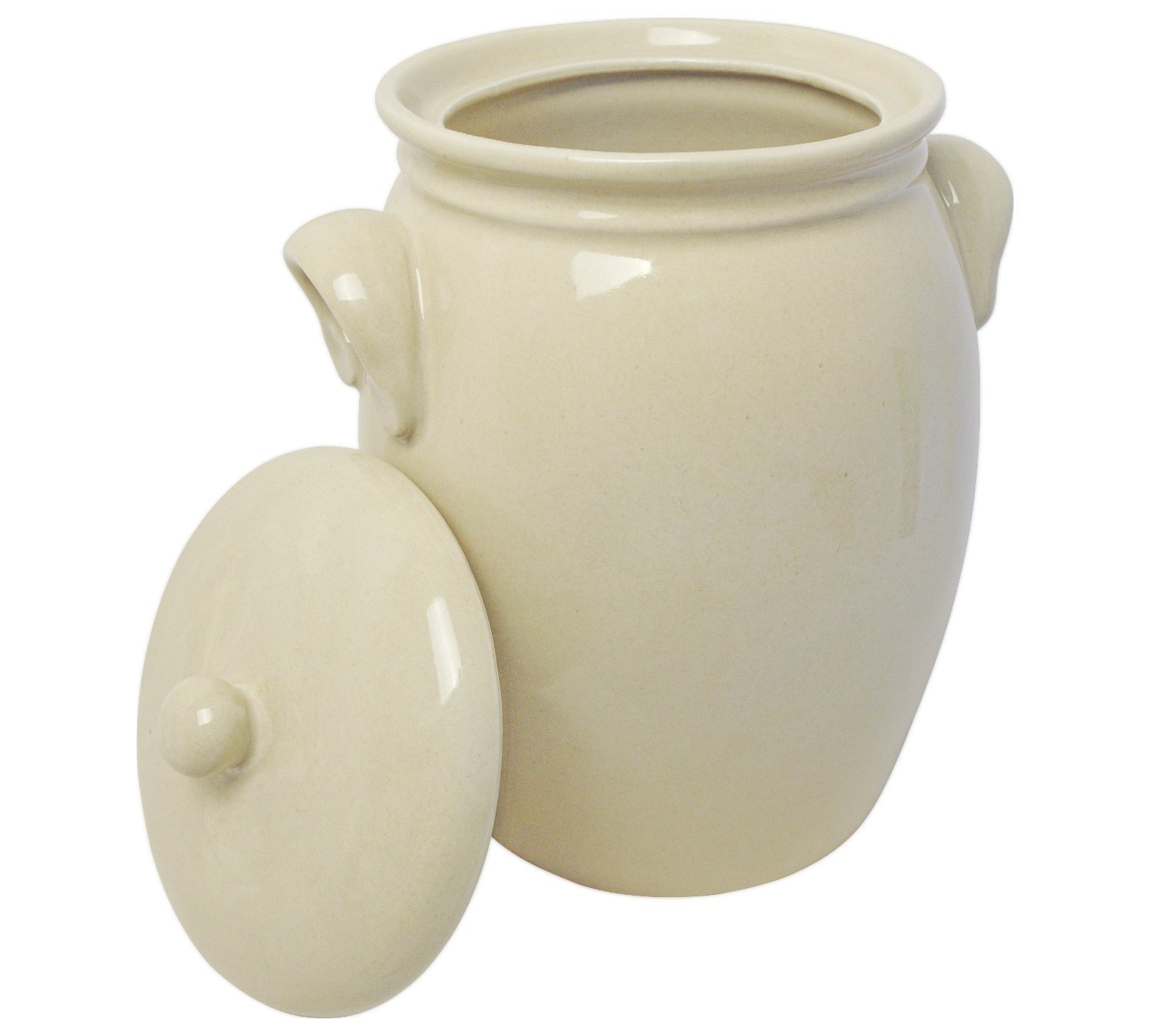 K & K Pot en céramique Taille 2 Capacité 7 l de couleur beige