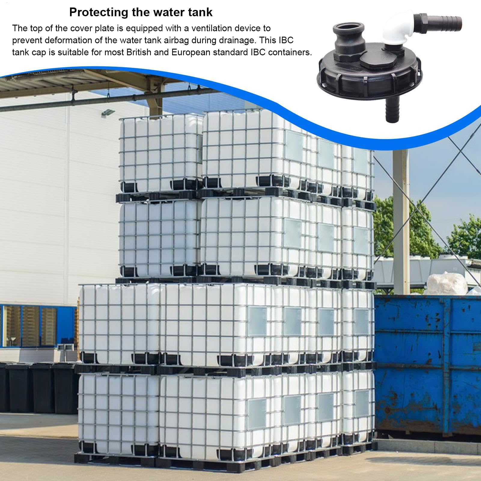 Couvercle de récipient IBC, récipient épais pour IBC, couvercle de réservoir IBC, bouchon d'entrée épais pour le stockage de liquide, adaptateur de réservoir IBC, couvercle anti-fuite pour eau