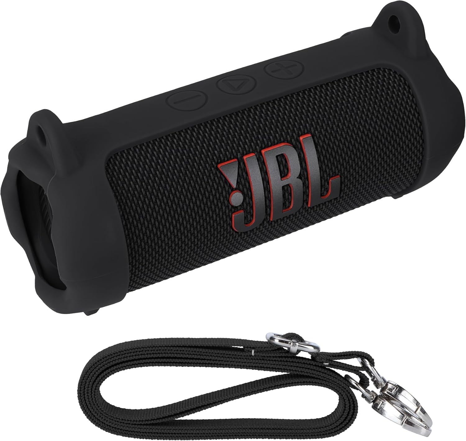 M.G.R.J® Portable Carrying Silicone Case Cover for Flip 7 Wireless Portable Bluetooth Speaker with Shoulder Strap and Carabiner (Black)-image-35