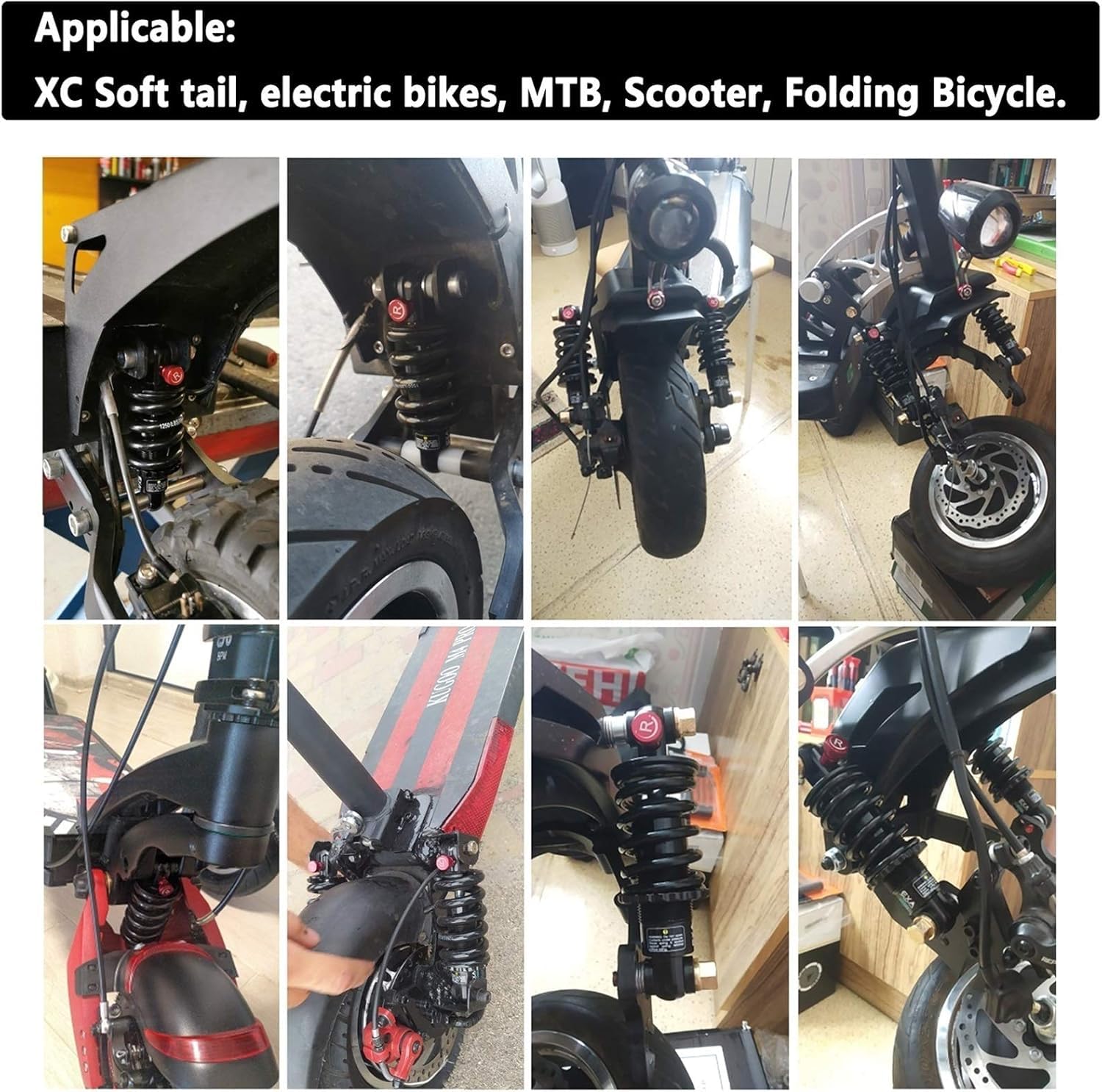 Hydraulische Stoßdämpfer Hinten,Stoßdämpfer Für Mountainbikes Und Mtbs, Einstellbare Dämpfung,Mit Spule Und Öl, Federung 250 Lbs Bis 2000 Lbs Mit Buchse Und Schraube,150mm,1500Lbs