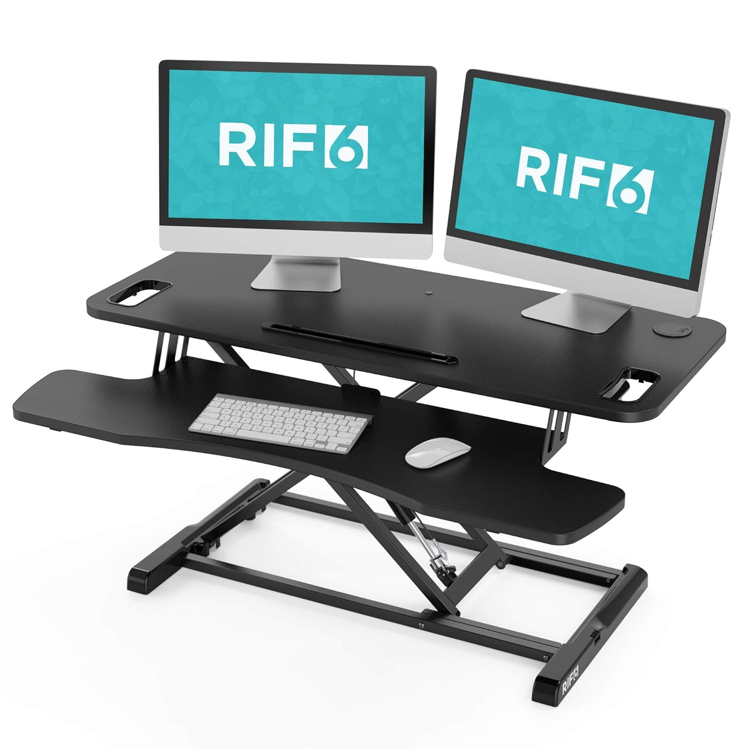RIF6 Adjustable Height Standing Desk Converter 37.4 Inch Wide Laptop