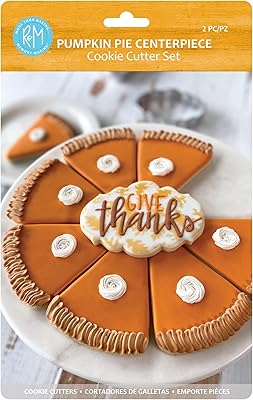 R&M International 2029 Pumpkin Pie Centerpiece Pie Slice Elegant Plaque Cookie Cutters 2-Piece Set