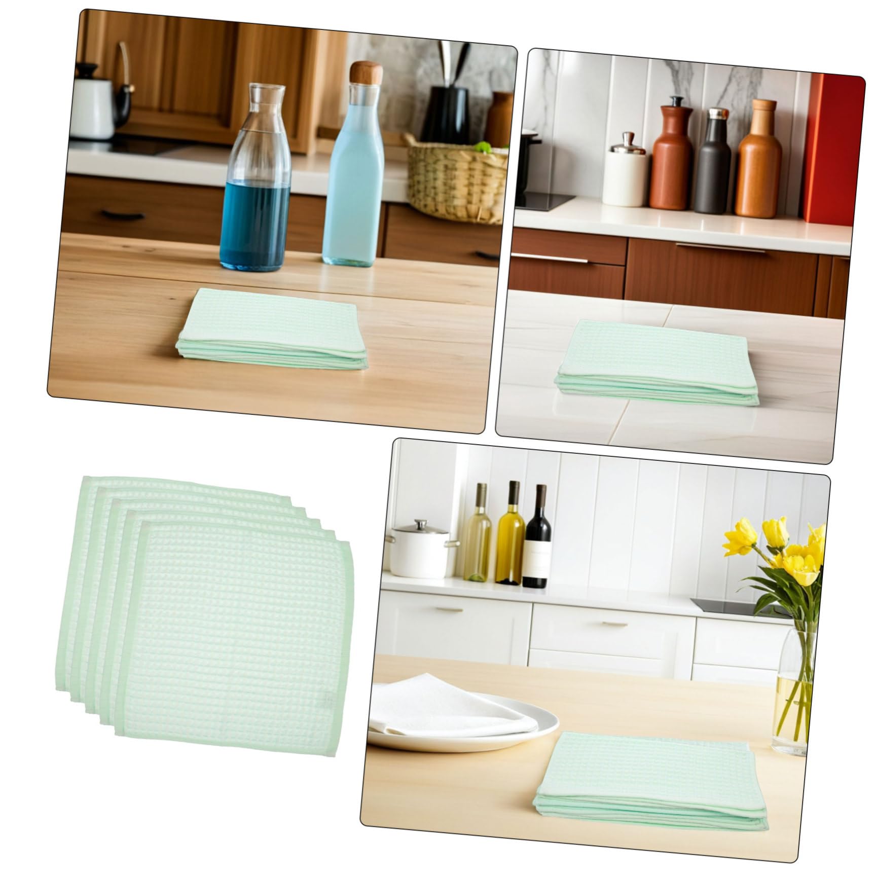 POPETPOP Paños de Cocina Cuadrados de Algodón 35x35 Cm, Paquete de 10 Unidades Reutilizables, Absorbentes para Secar Manos y Limpiar Platos, Toallas de Cocina Suaves y Duraderas Color