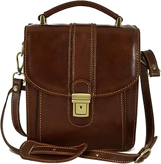 Bolso En Piel Para Hombre Color Marrón - Peleteria Echa En Italia - Bolso Hombre