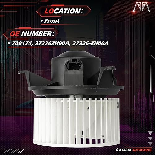 Miniatura 3 de MAYASAF 700174 Conjunto de motor de soplador HVAC para Nissan 04-15 Titan05-15 Armada2004 Pathfinder Armada, para Infiniti 04-10 Qx56