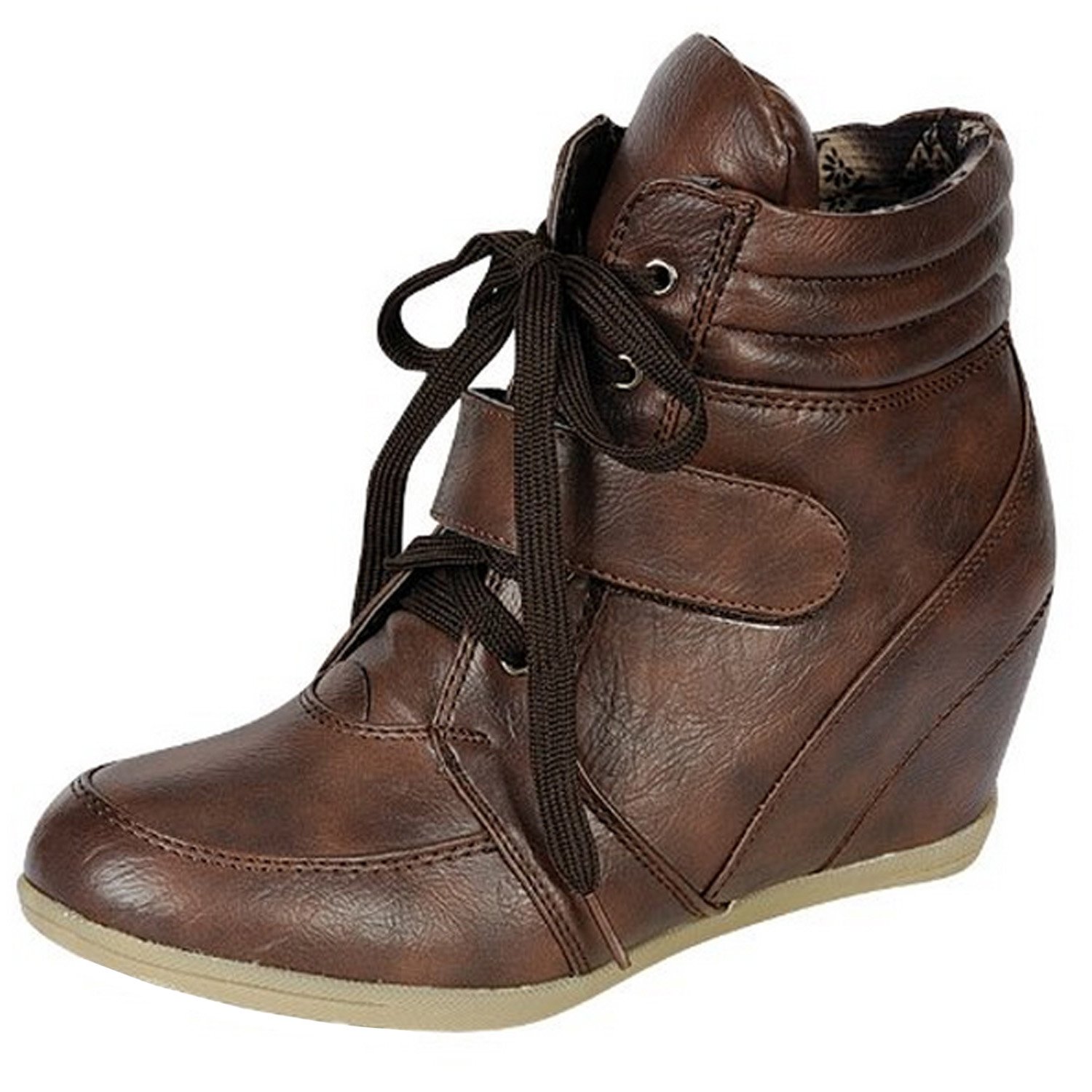 BEATA-01 Womens Wedge Sneaker Booties