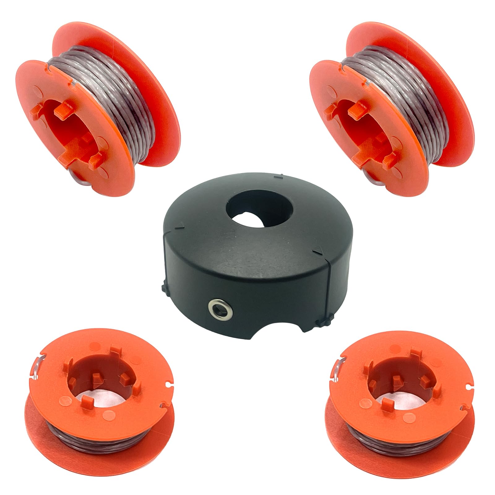 F016800175 Bosch Trimmer Replacement Spool for Bosch ART 23 26 30 Combitrim Easytrim Strimmer, 0.063"/1.6mm 26ft Grass Trimmer Replacement Spool with F016L71088 Cover (4 Spools + 1 Cover)
