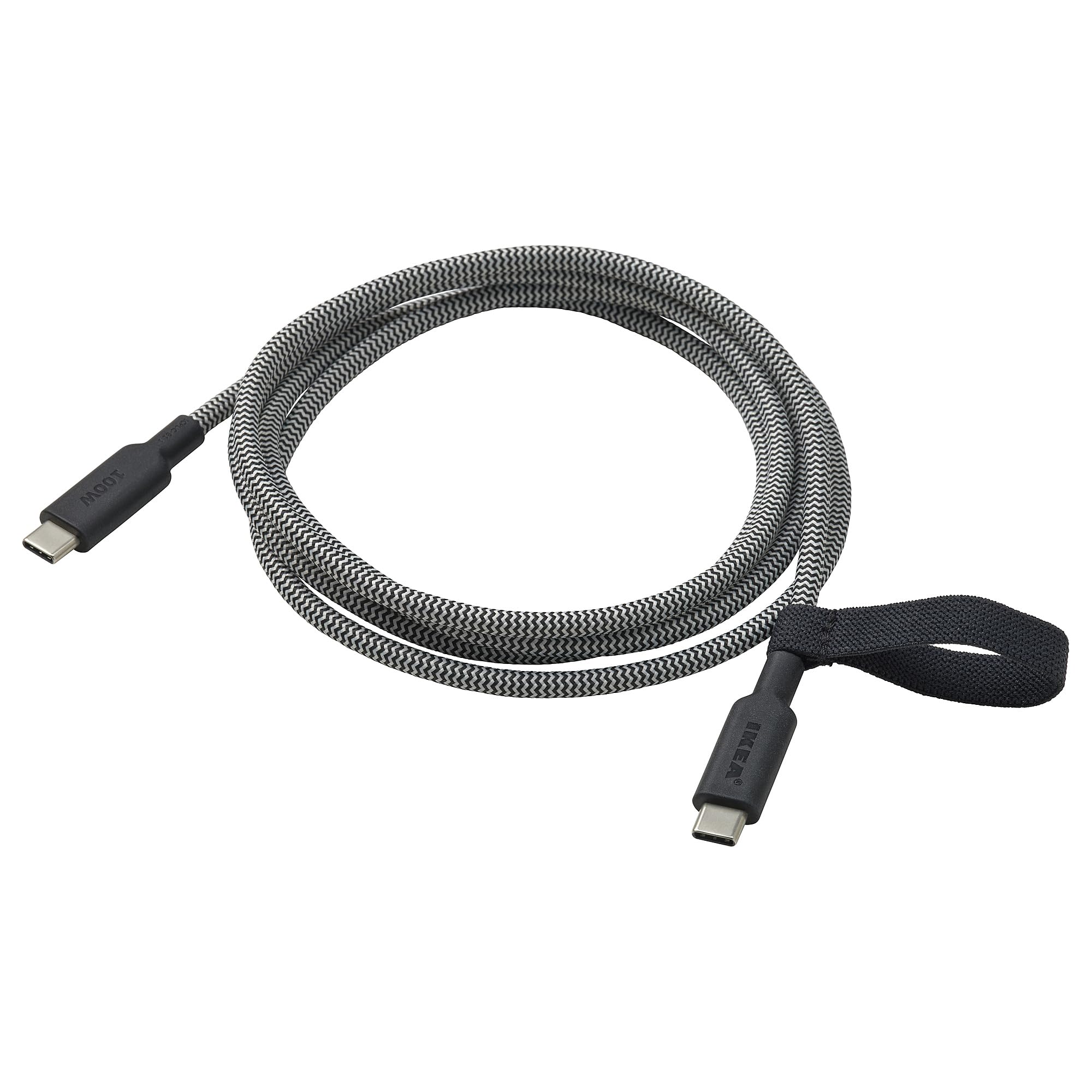 ProTuning RUNDHULT USB-C do USB-C, czarny/biały, 1,5 m/100 W