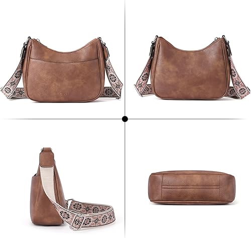 Miniatura 6 de CLUCI Bolsos cruzados para mujer, bolsos de hombro de cuero vegano 2024, bolsos para mujer con correa ancha ajustable