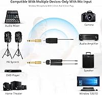 Vista 3 de Sistema de micrófono inalámbrico para 4 personas, micrófonos inalámbricos de diadema 2.4G y micrófonos de mano 2 en 1, ideal para oradores