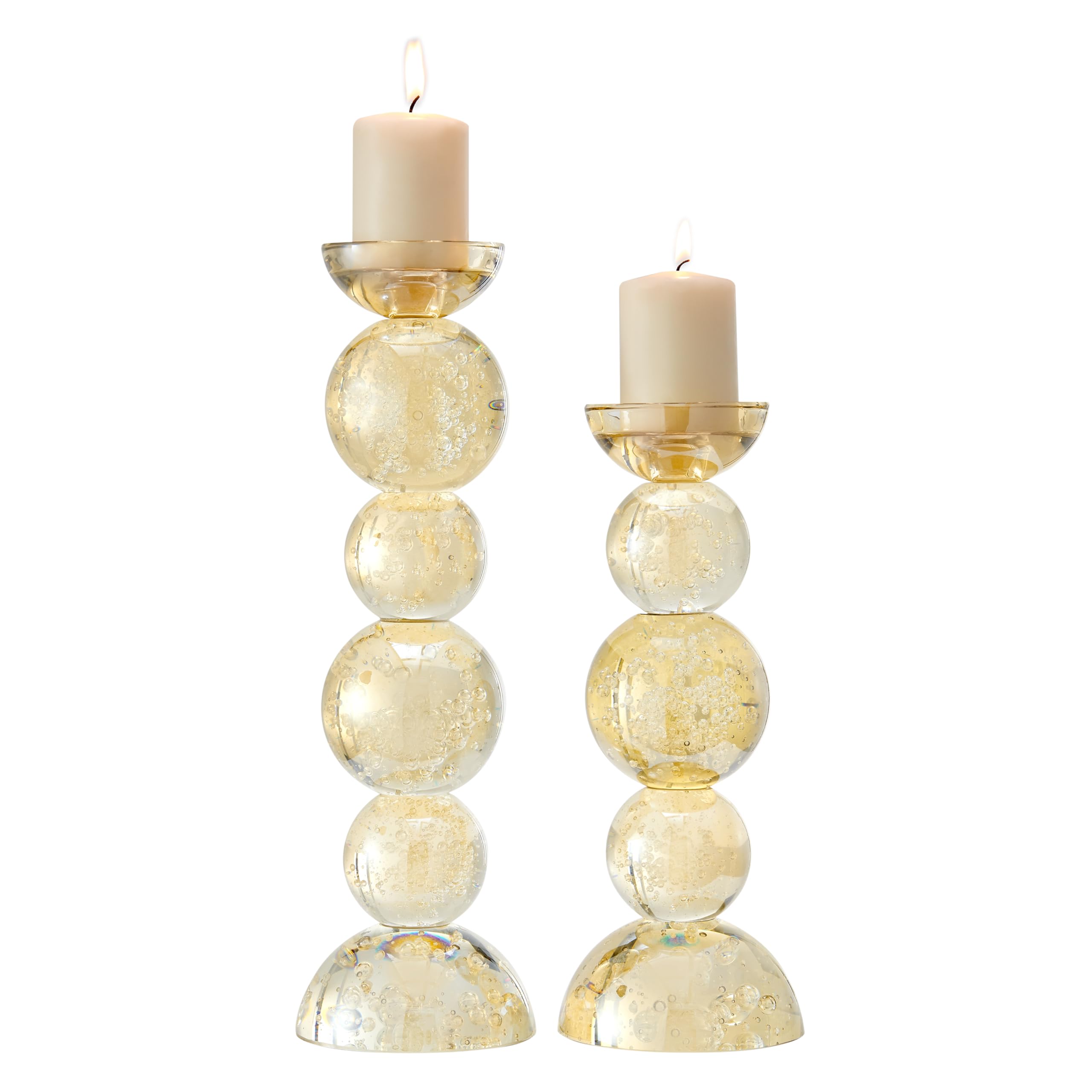 Star⭐︎candleページ Amazon.com: Enya Champagne Gold Tint Bubble Glass Stacked