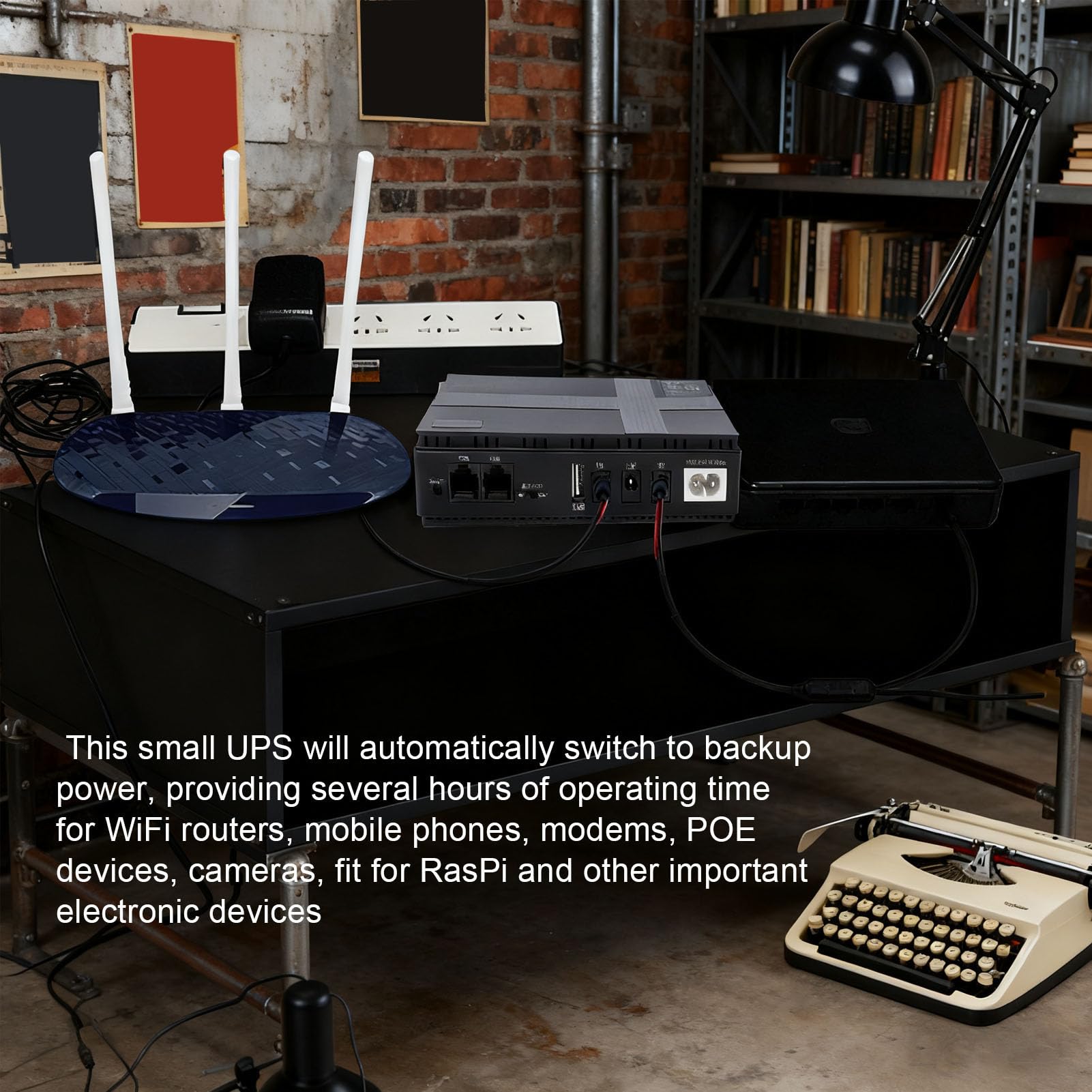Mały Zapasowy Akumulator UPS, Zasilacz Awaryjny 8800 MAh z 6 Portami Wyjściowymi i Wskaźnikiem LED, do Routera Wi-Fi, Modemu, Kamery Bezpieczeństwa, urządzeń POE (wtyczka UE)