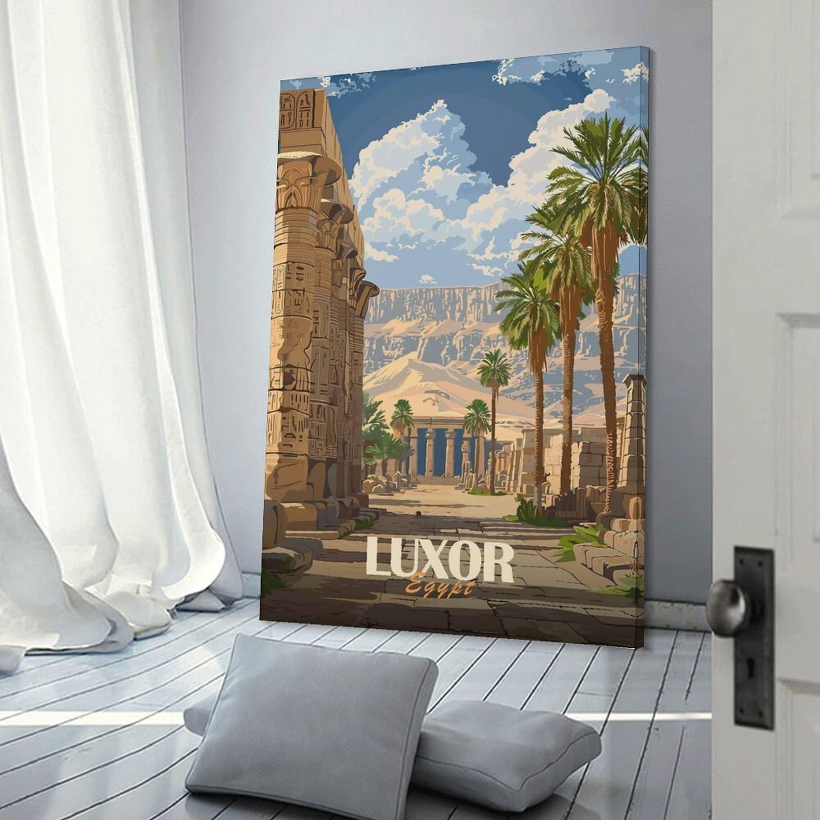 Junmoney Luxor Egypt Travel (3) Wall Picture Print 24x36inch(60x90cm), for Lounge Decor, Offices Or Entryway Styling, A Flexible Wall Accent for Shared Spaces