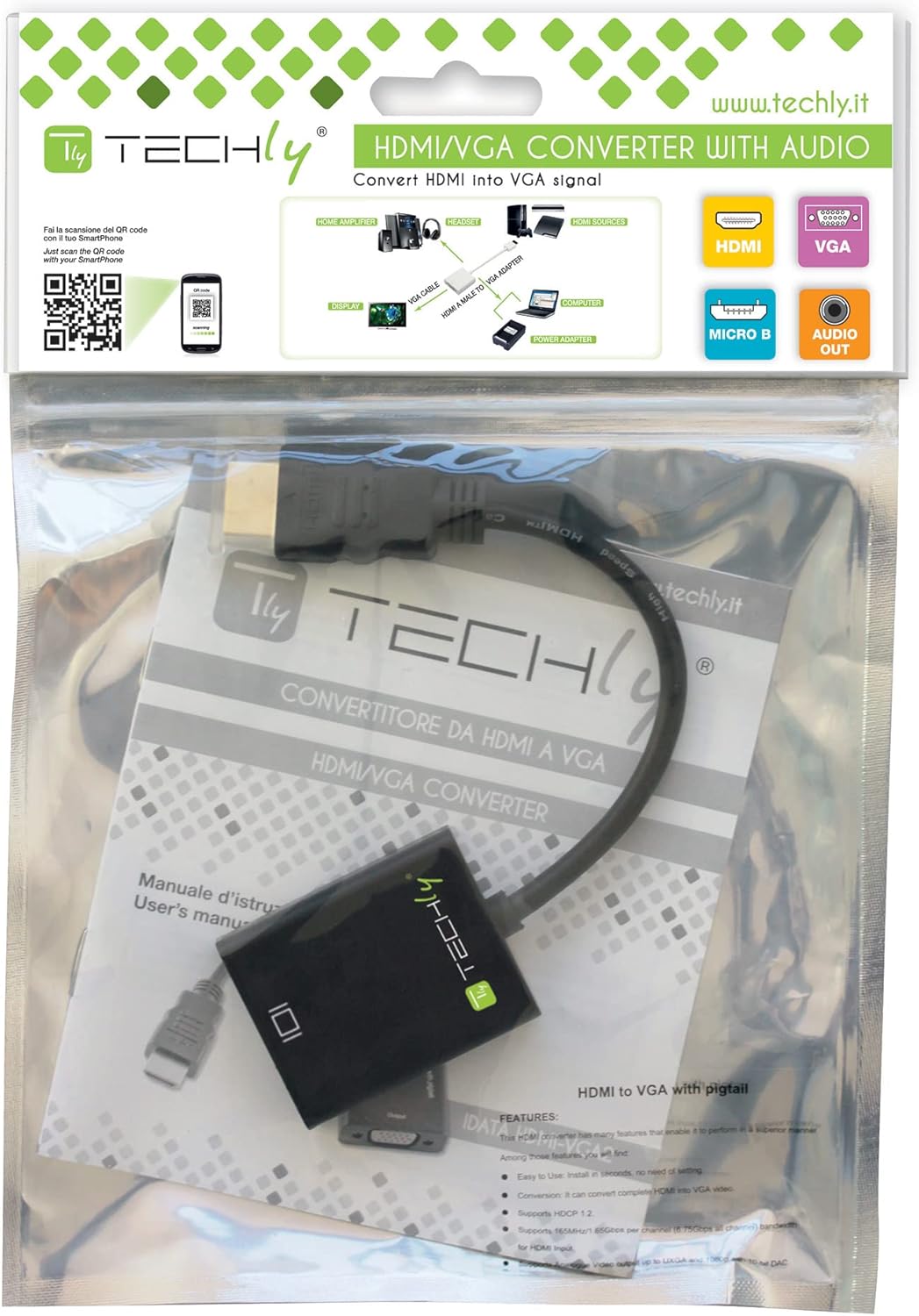 HDMI to VGA Adapter Cable w/Audio