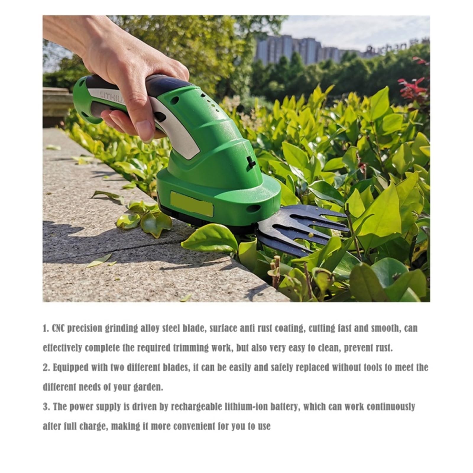 Tondeuse à gazon, 2 en 1 Mini taille-haie électrique sans fil coupe gazon tondeuse à Rechargeable jardin sécateur outils de(Plug(1typeC-1USB))