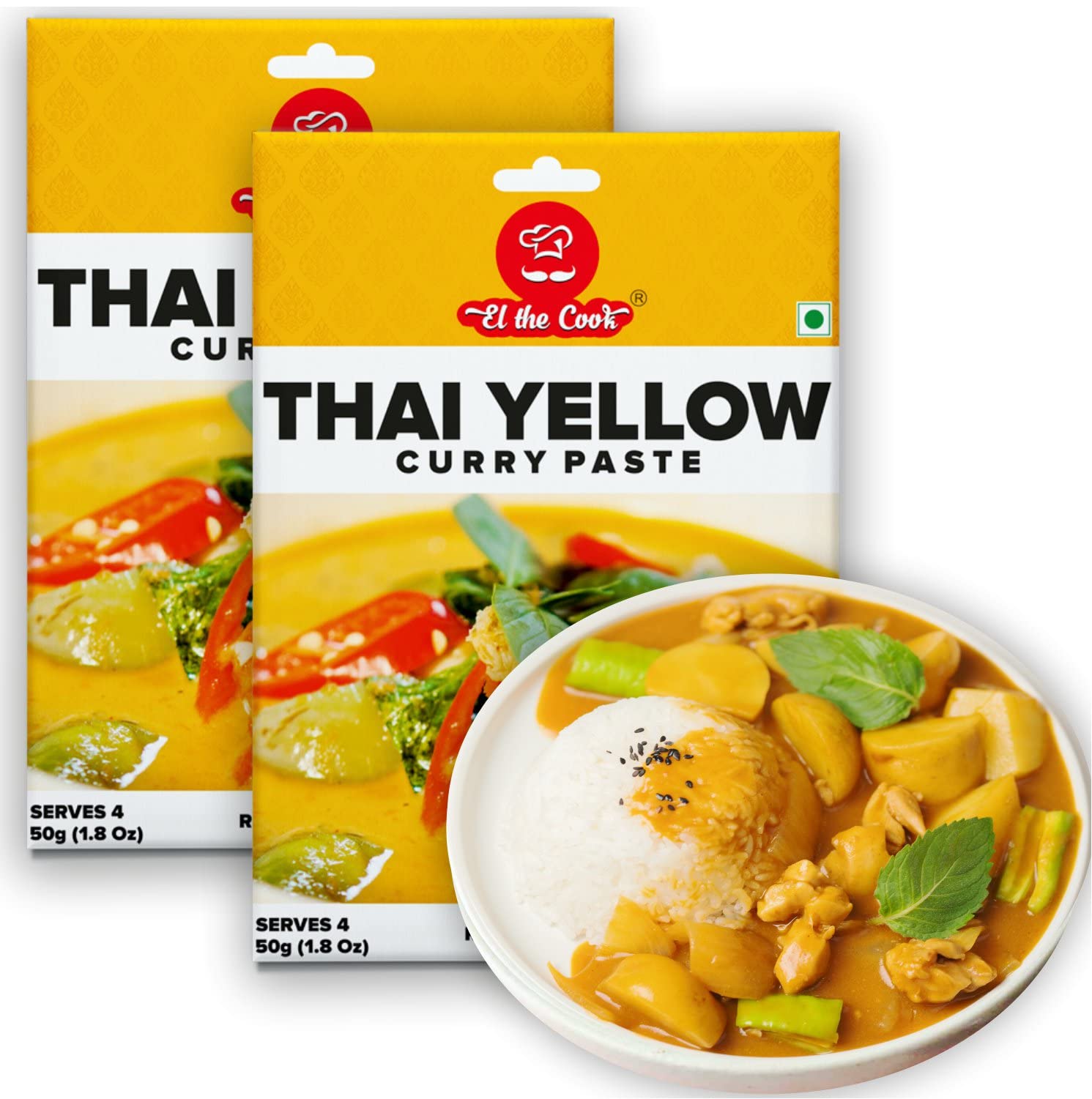 EL The Cook Thai Yellow Curry Paste 50 Gram X 2 Pack