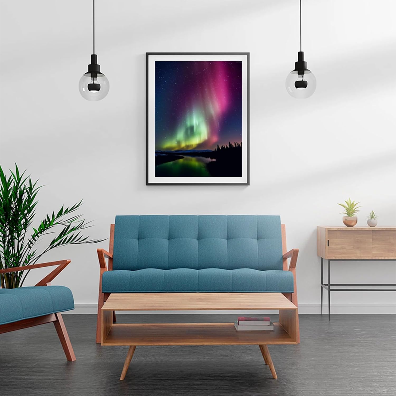 KAYEIUU Northern Lights Diamond Painting Kits Landscape Art Diamond Painting DIY Full Round Diamond Art Gemstone Cross Stitch Kit for Bedroom Decor Wall Decor 12x16inch