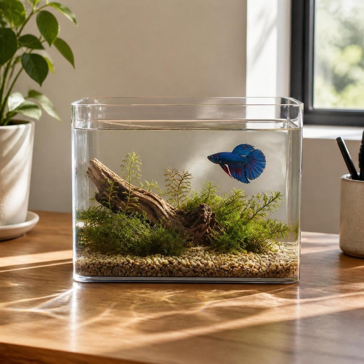 Aquarium Bureau Acrylique Incassable, 40cm x 22cm x 22cm | Conception robuste, Aquarium décoratif, Pour vitrine d'exposition, Pour aquariophiles