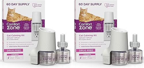Vista 10 de Comfort Zone Kit de ahorro: 2 difusores calmantes para gatos y 2 recargas; las feromonas para gatos ayudan a la ansiedad; reducen el estrés
