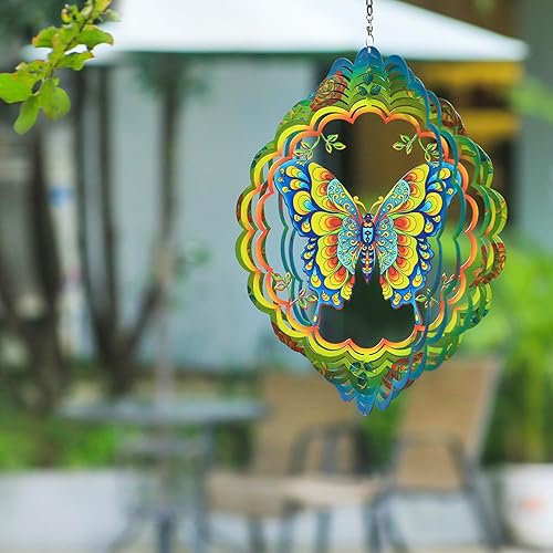 Miniatura 19 de Molinillos de viento de elefante, regalos de elefante para mujeres/hombres, 12 pulgadas, acero inoxidable 3D, colector de viento de metal, escultura