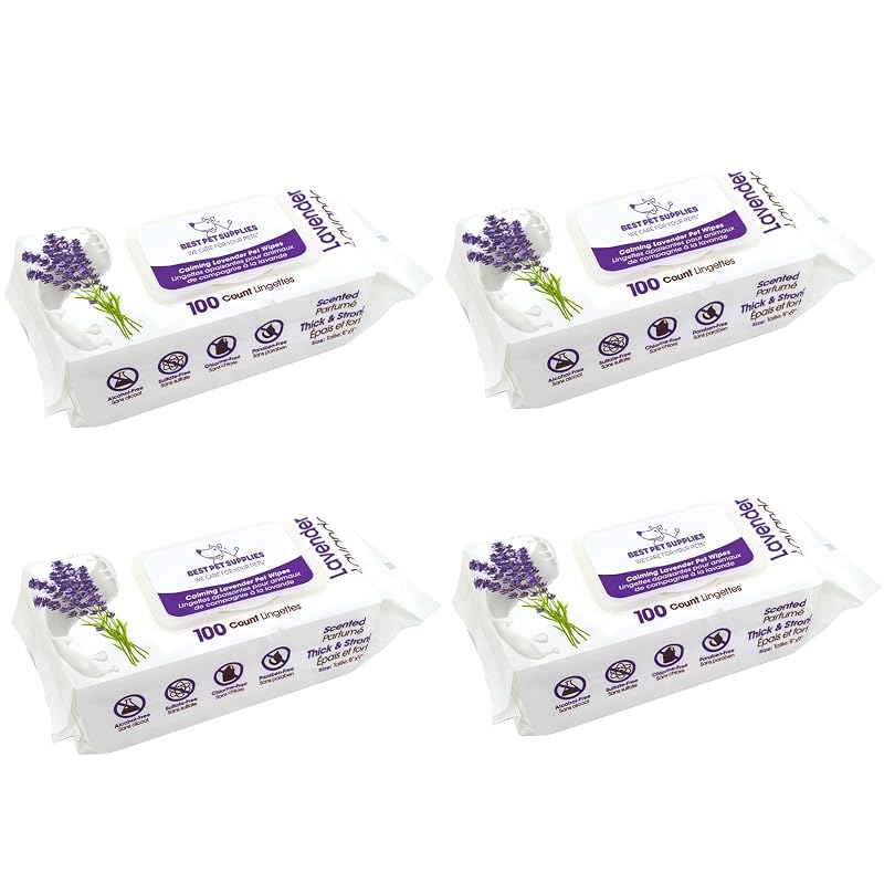 Lenços de Higiene para Cães e Gatos com Lavanda Best Pet Supplies Calming Lavender, 400 unidades