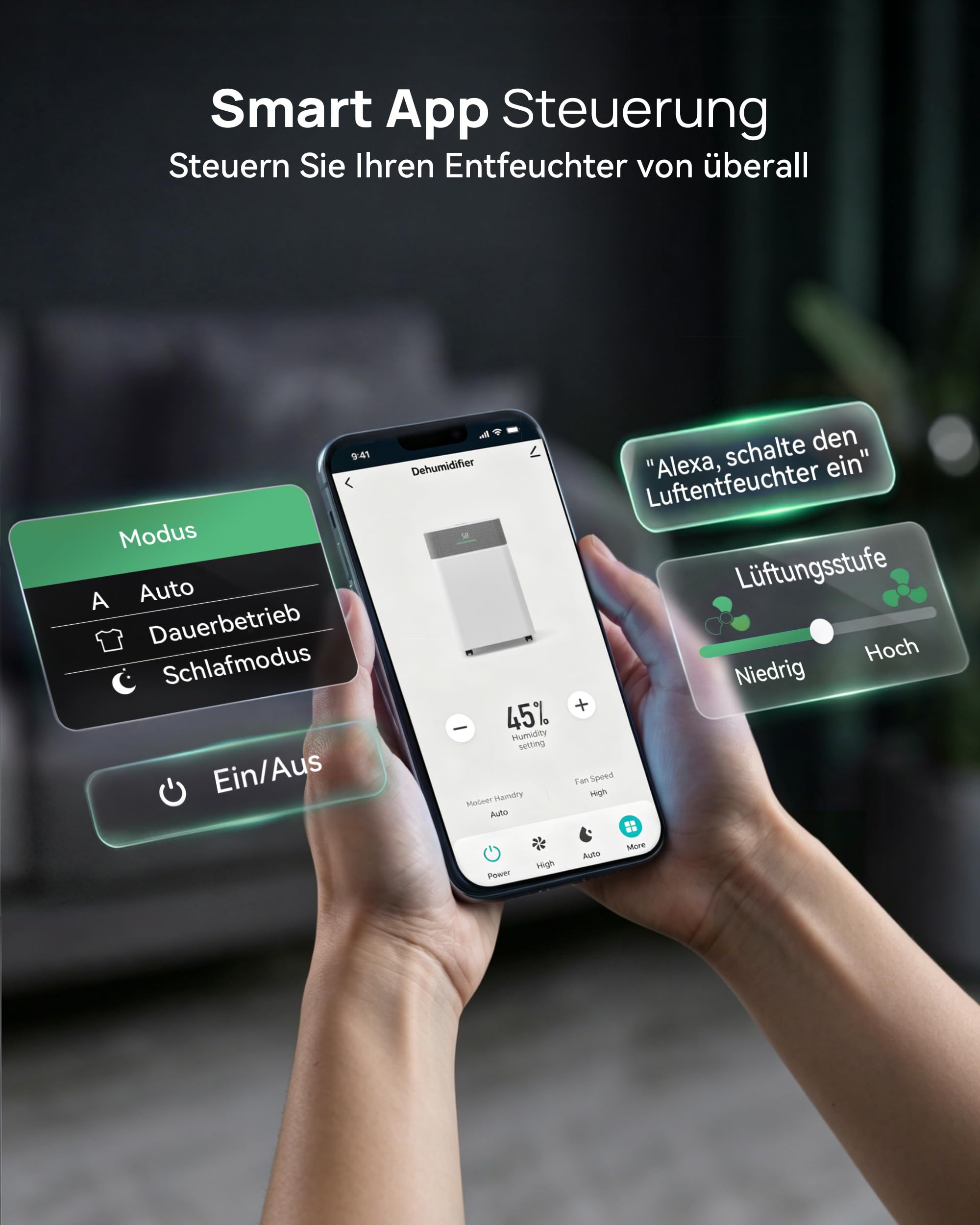 JUMMICO Luftentfeuchter 20L/Tag Smart WLAN Timer