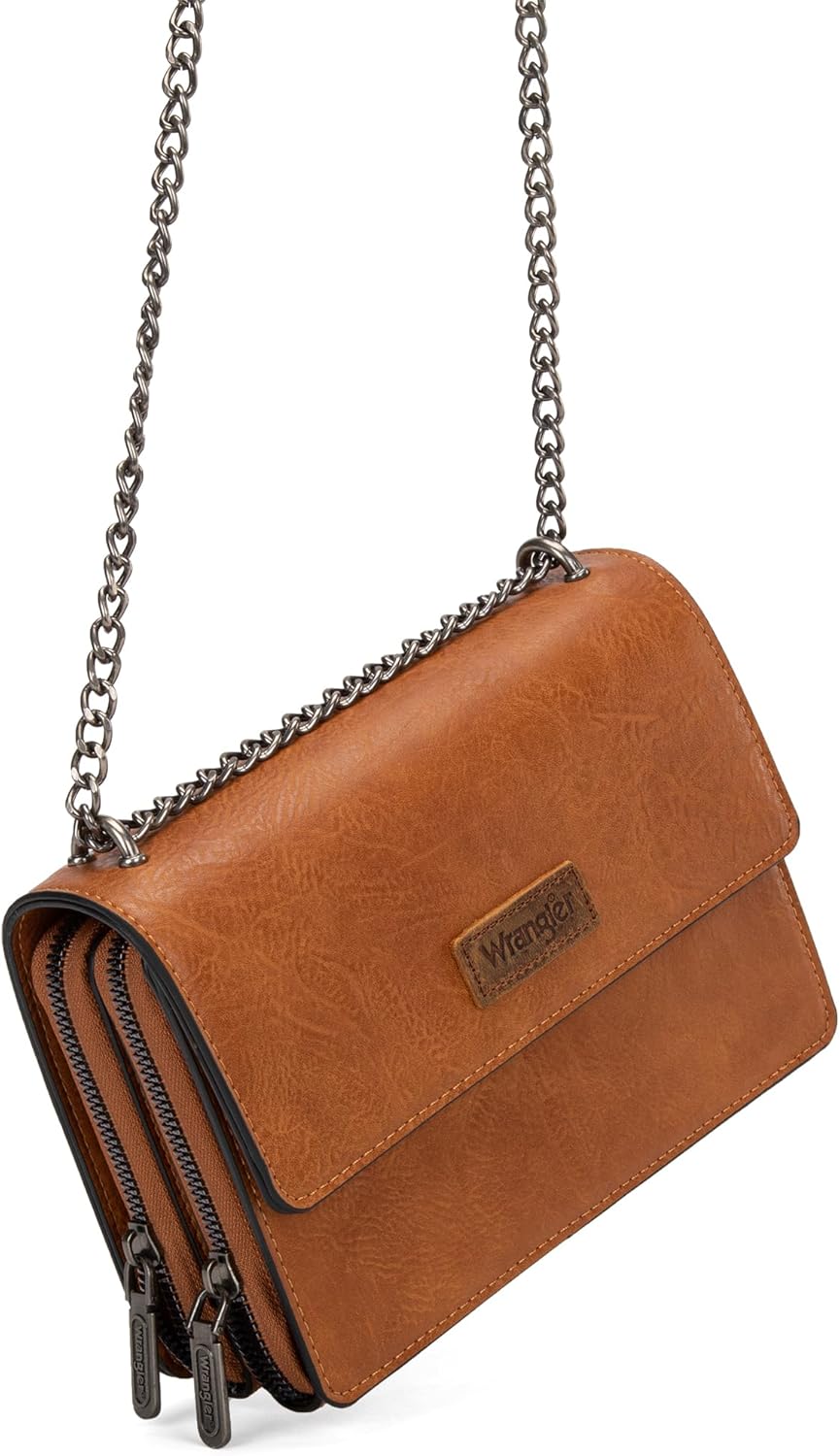 Wrangler Flap Crossbody Purse for Women Shoulder Bag Vintage Wallets with Chain Strap - Image 4