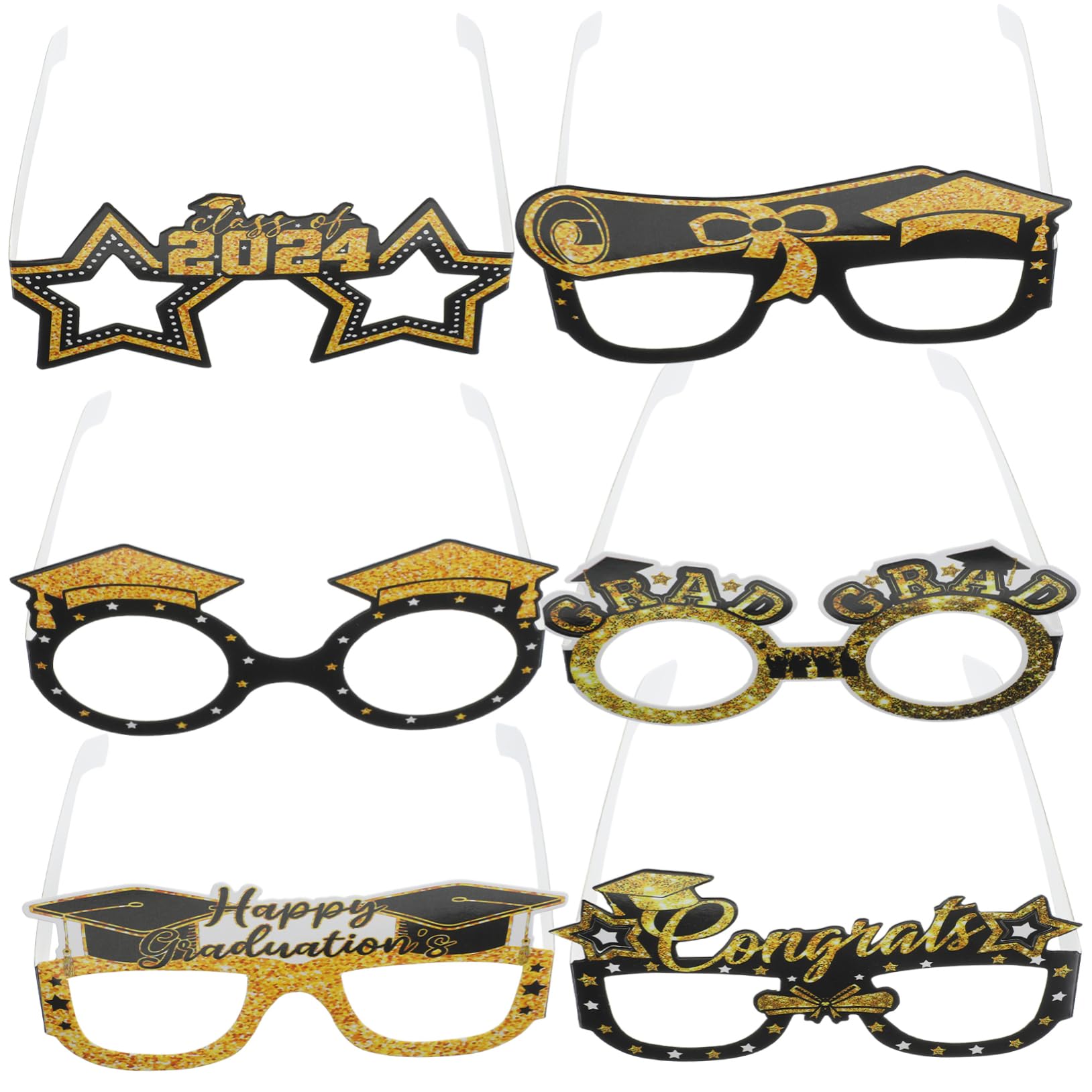 GLEAVI 5 Series Gafas De La Temporada De Graduación Fiesta Condujo Despedida De Soltera Conformado Lentes para Graduacion Accesorios De Fotografía De Graduación Papel 12 Piezas X 5