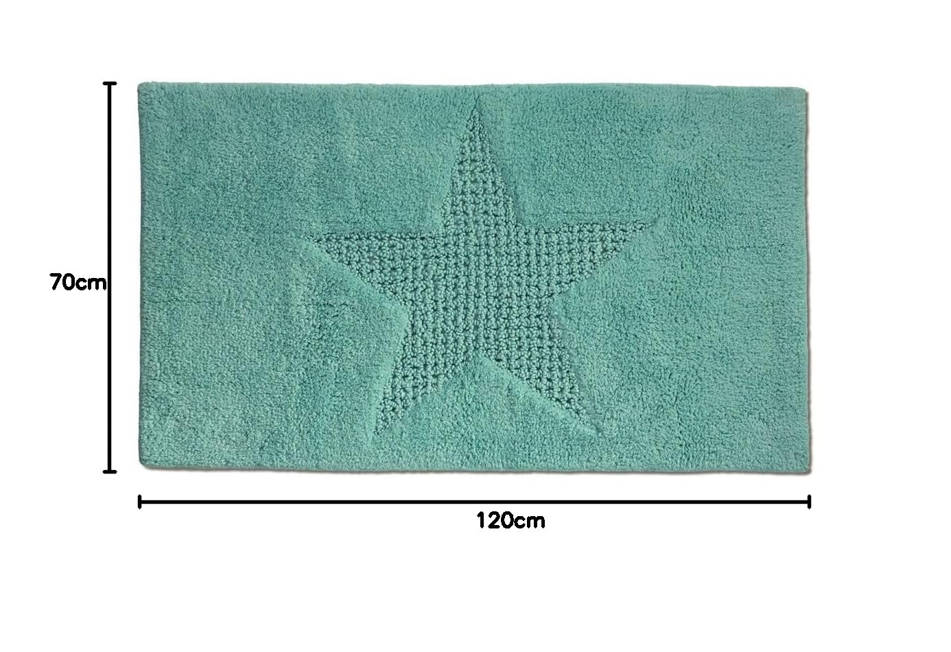 kela Tapis de Salle de Bain Lindano en Coton 120x70cm Menthe, 70x120x0,8 cm
