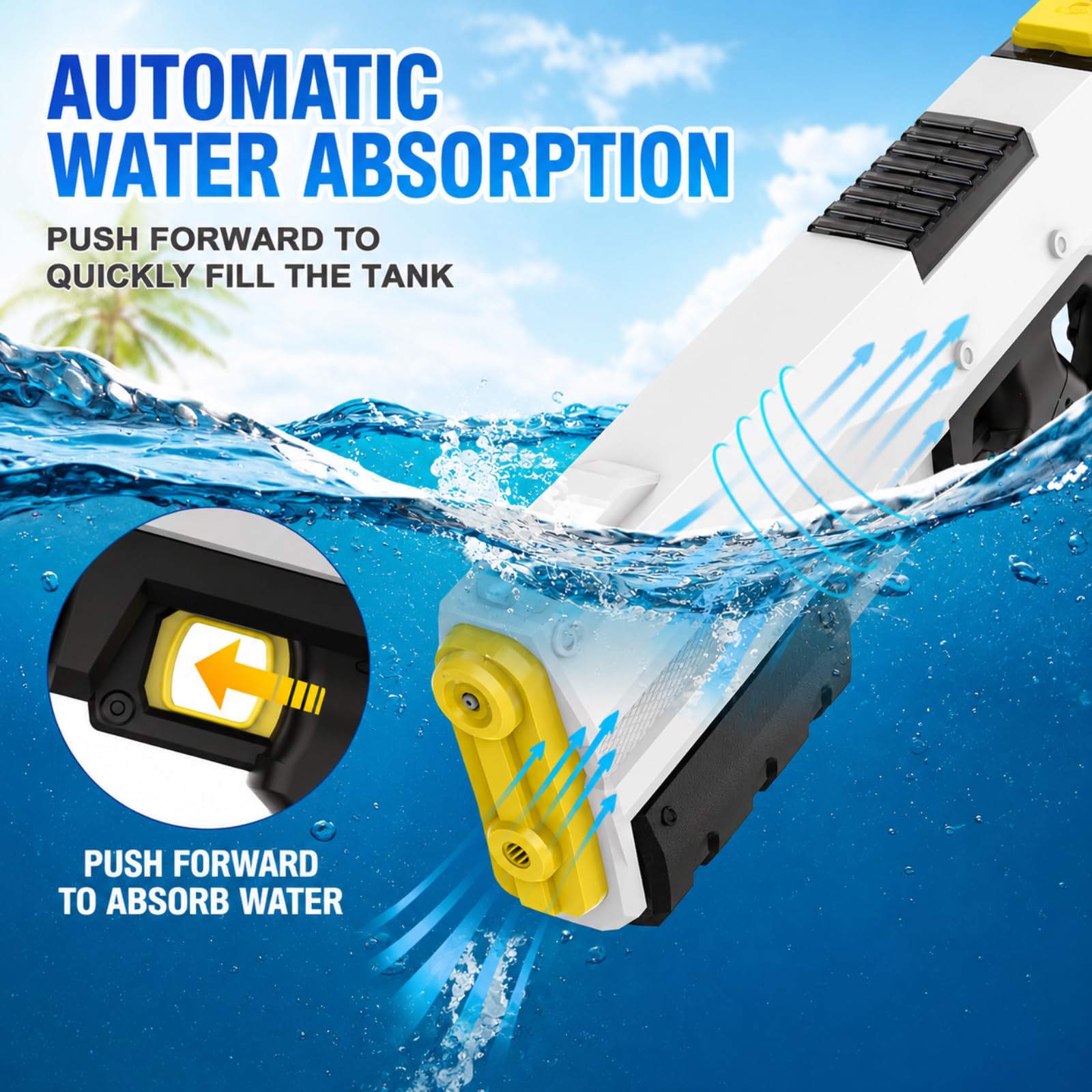 Pistola ad acqua elettrica,Self-Priming Water Guns, Water Gun with Lights and Sound Effects, Adult Water Gun, Gifts for Kids Birthday Gifts Beach Toys