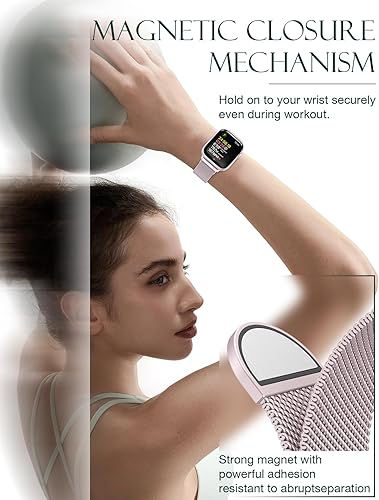 Miniatura 6 de Paquete de 2 Correa milanesa original compatible con Apple Watch Band de 1.614, 1.575, 1.496 pulgadas, correas de repuesto con cierre magnético de