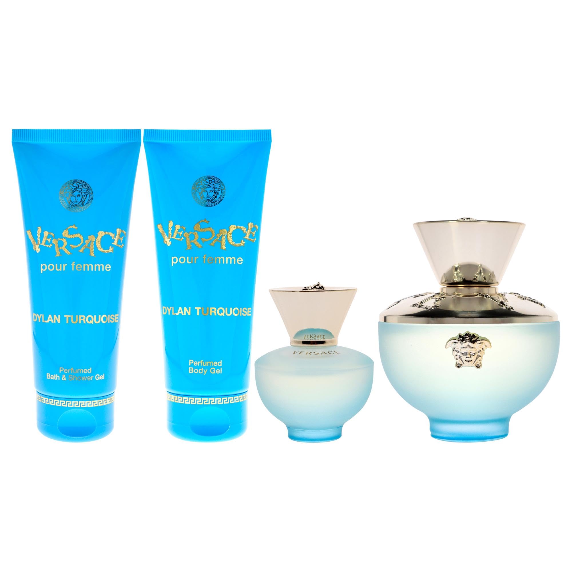 Versace Dylan Turqoise Pour Femme 4 Piece Gift Set: Eau De