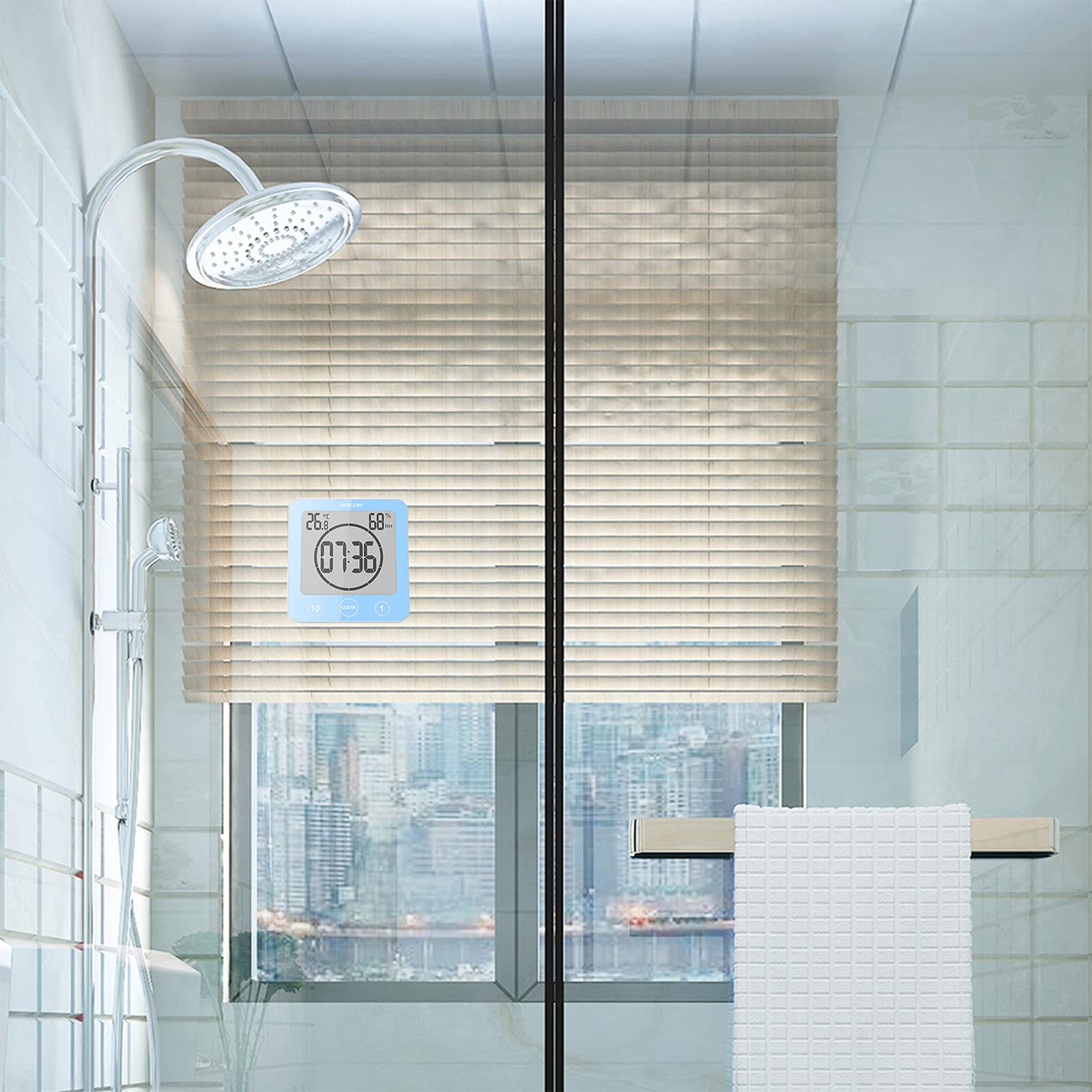 Orologio da Bagno Orologio digitale da Bagno LCD sveglia doccia digitale impermeabile controllo Touch ℃/℉ temperatura umidità alimentato batteria per doccia cucina