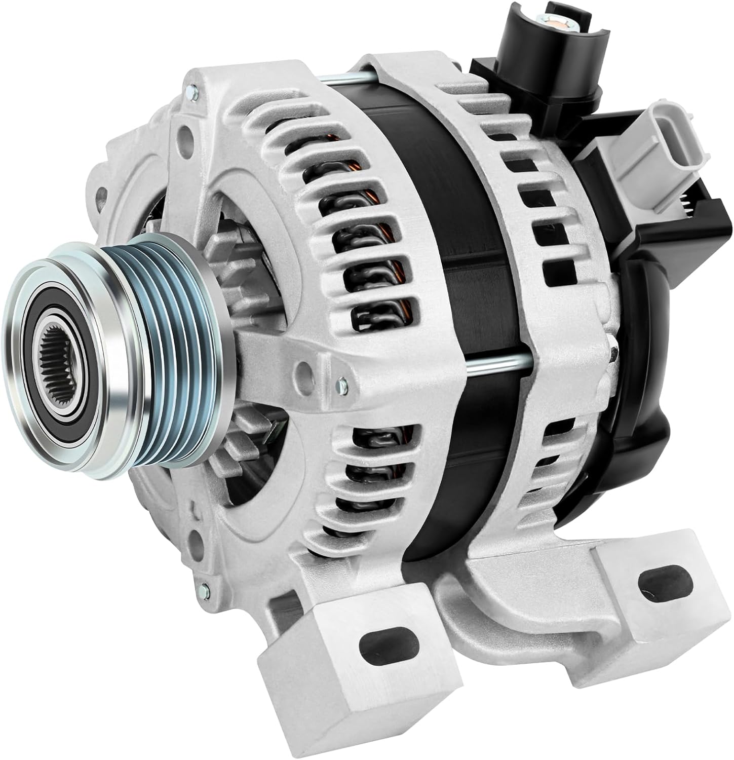 SCITOO Alternator Fits for Volvo C70 2006, S40 V50 2005-2006, 2.4L 2.5L - 12V 150Amp CW 5-Groove Pulley, Replace OE 11054 AND0399 104210-3560 104210-4640 3M5T-10300-SC 3M5T-10300-SD 30667103 30737529