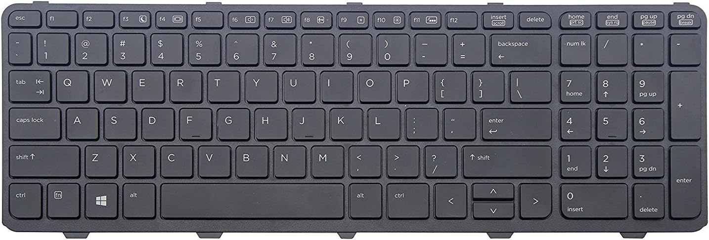 New US Keyboard (with Frame) Replacement for HP P/N: 90.4ZA07.L01 SG-59300-XUA 768787-001 6037B0088501 SG-61300-XUA 738696-001 Laptop English Keyboard