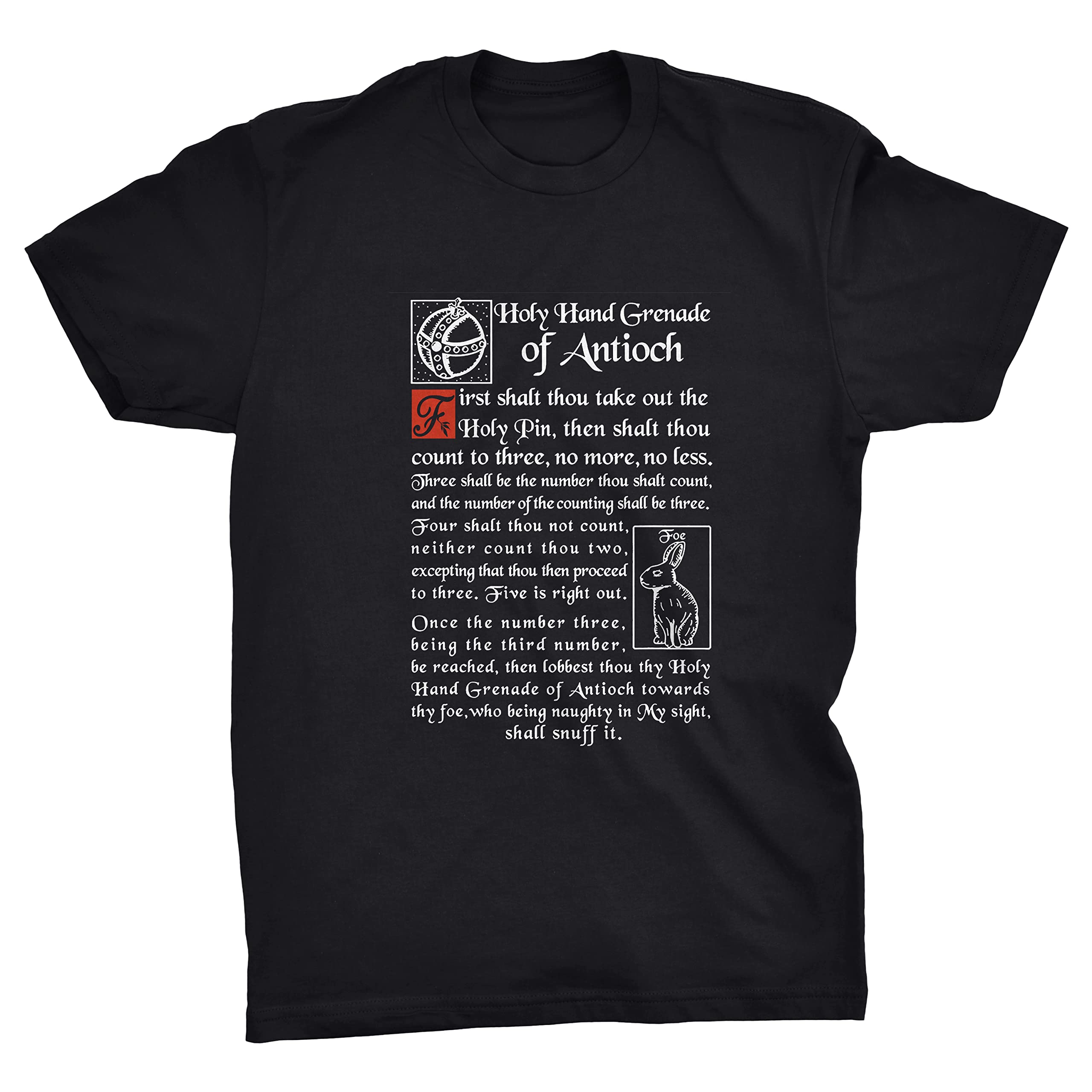 Viper Holy Hand Grenade of Antioch Instructions Script Python Inspired T-Shirt (Black, 3XL)
