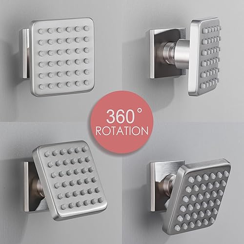 Miniatura 6 de Chorro de ducha grande de acero inoxidable de 3 pulgadas, rociador lateral de masaje de alta presión, sistema de spa, juego de ducha ajustable