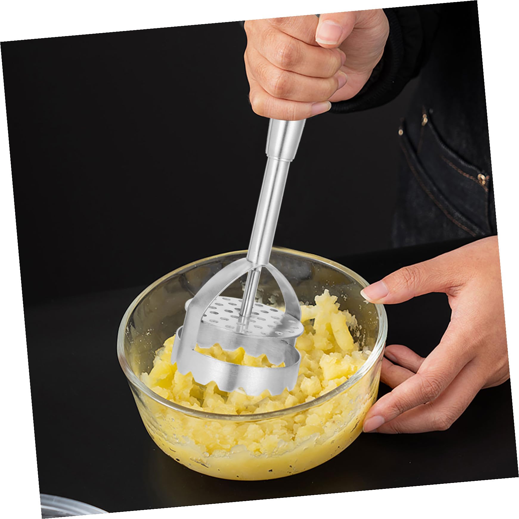 GALPADA Kartoffelstampfer Aus Edelstahl Praktisches Küchengerät Zum Zerkleinern Von Bohnen Süßkartoffeln Yamswurzeln Kürbis Und Obst Für Heimgebrauch Und Gastronomie