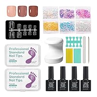Vista 1 de X&D Kit de uñas postizas de gel suave, cobertura completa, puntas de uñas transparentes, 10 tamaños para uñas de pies (240 piezas, juego de 4)