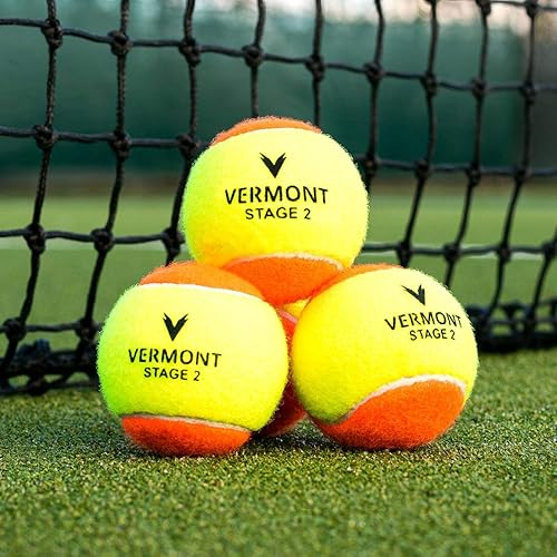 Miniatura 3 de Vermont Mini pelotas de tenis naranjas Etapa 2  Cubo de 60 pelotas - Mini pelotas de tenis aprobadas por la ITF