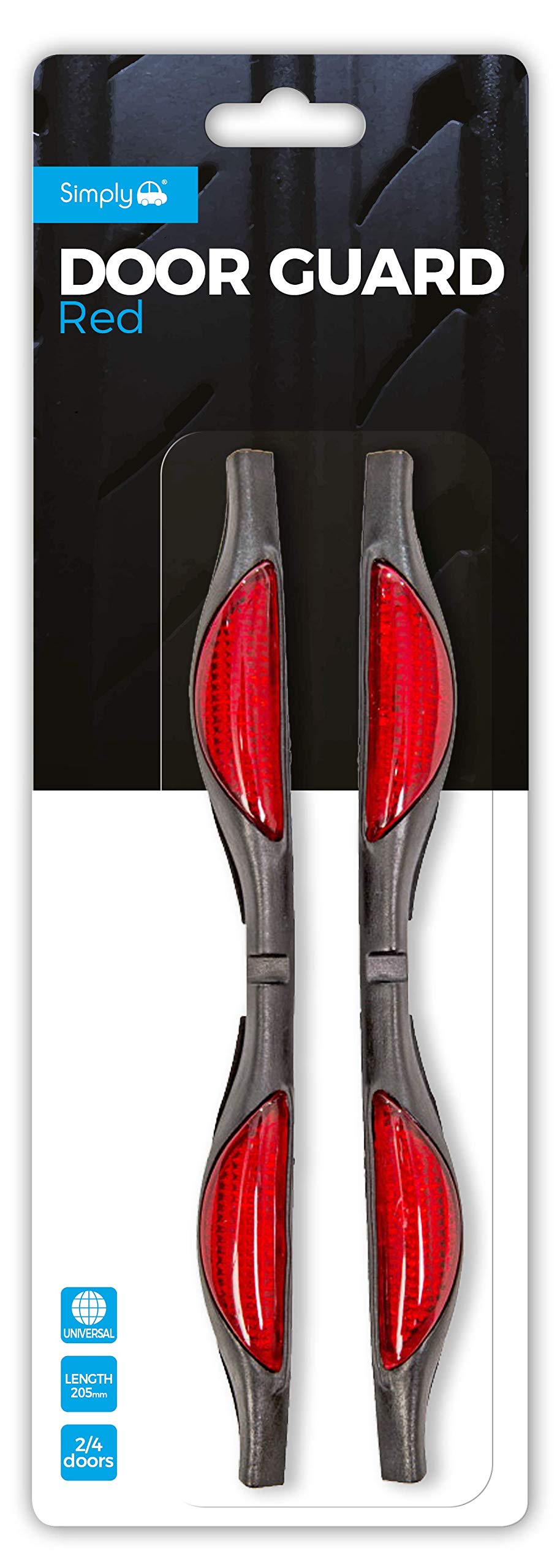 2x Red Car Door Protectors Reflectors Door Guards Scratches Edge Protector