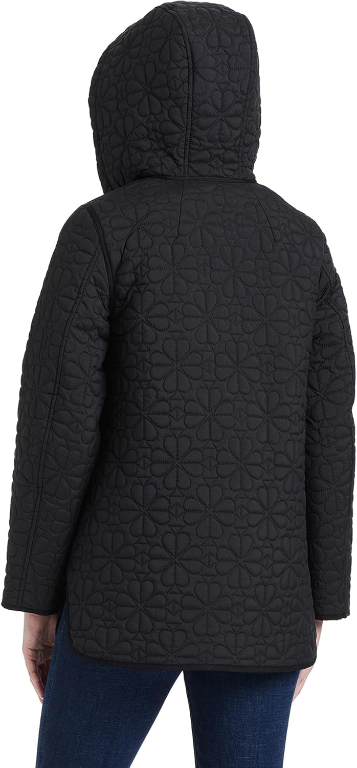 Kate Spade New York Midweight Hooded A-Line Quilted Jacket - Image 7