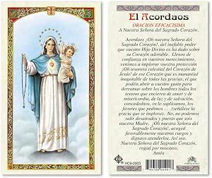 Pack De 2 Tarjetas De Oración Y Medallas Del Sagrado Corazón - Fabricado En Italia