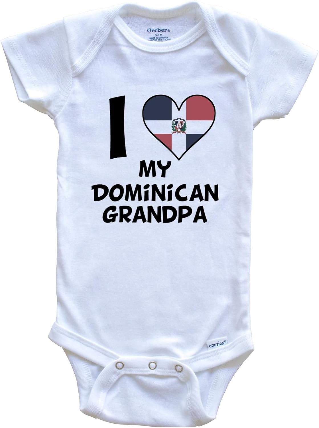 I Heart My Dominican Grandpa Dominican Republic Flag One Piece Baby Bodysuit