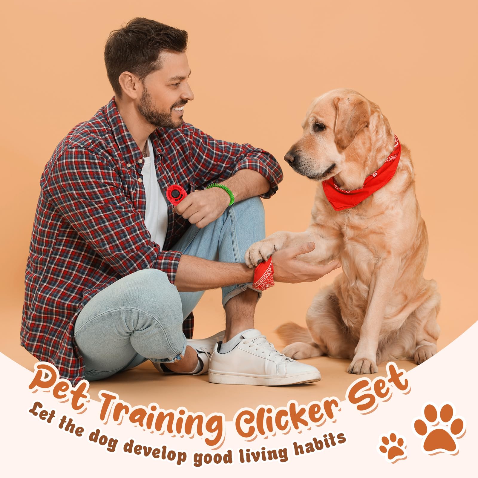 Hiboom Clicker de entrenamiento para perros, 30 unidades, colorido a granel, para entrenamiento de mascotas, clicker de entrenamiento de gatos, con correa de muñeca para mascotas, perros, gatos,