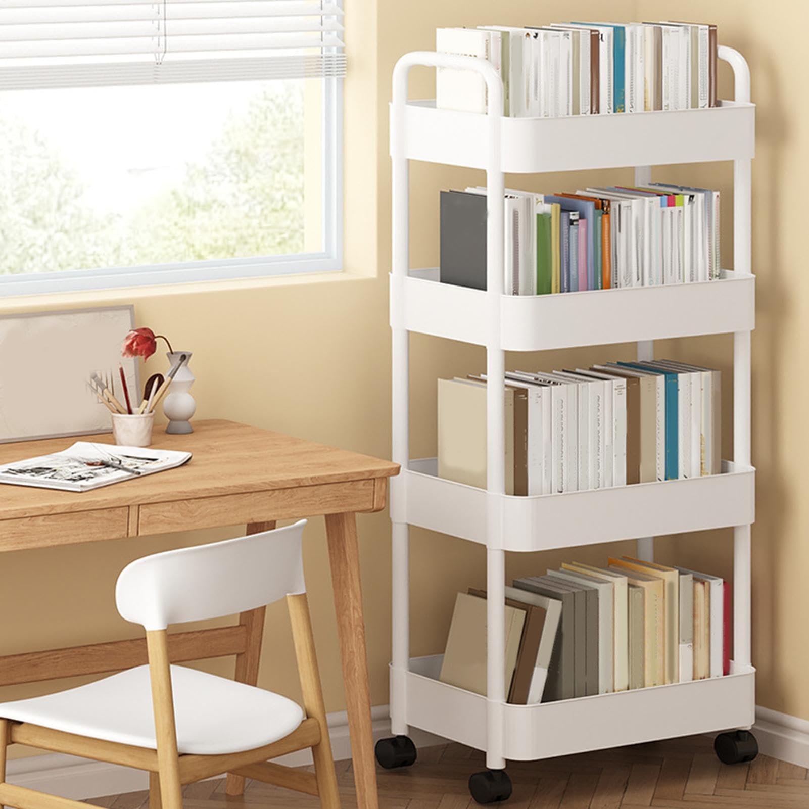 Generisch Carrello con ruote, 75 cm, multiuso, organizer con 3 ripiani